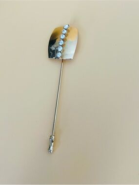 Vintage stick pin gold plated & clear CZ